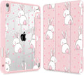 May Chen Case for iPad Air 13 Inch M4 2026 M3 2025 M2 2024 [Built-in Pencil Holder] Shockproof Cover with Clear Transparent Back Shell Auto Sleep/Wake Cover Cute Rabbit