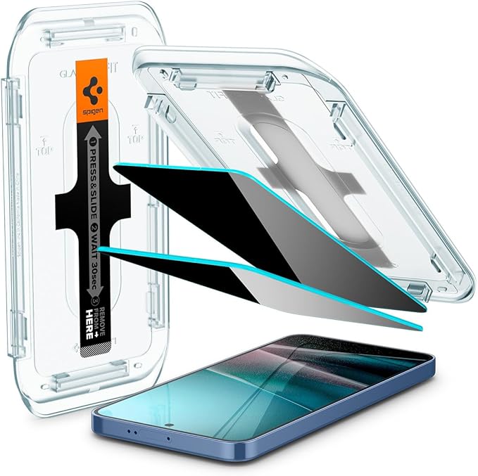 Spigen Tempered Glass Screen Protector [GlasTR EZ FIT - Privacy] Designed for Galaxy S25 Plus | Galaxy S24 Plus [Case Friendly] - 2 Pack