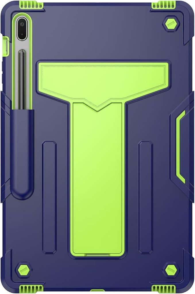 for Samsung Galaxy Tab S7 FE 5G/Tab S8 Plus/Tab S7 Plus Case 12.4 Heavy Duty Protective Rugged Stand Shockproof Kickstand Cover for Galaxy Tab S7 FE 2021/S8+ 2022/S7+ 2020 Navy Blue Green