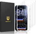 UNBREAKcable 4-Pack Screen Protector for iPhone 17 Pro Double Shatterproof Tempered Glass [Easy Installation Frame] [9H Hardness] [99.99% HD Clear] [Case Friendly] for iPhone 6.3 inch