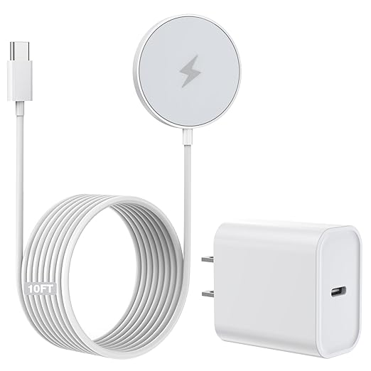 10FT Magnetic Wireless Charger15W Fast Apple Mag-Safe Charger for iPhone 17/16/15 PD with USBC Apple Fast Charging Block 10Foot Quick Charge for iPhone 17/17 Air/17 16 15 Pro/Pro Max/14/13/12/AirPods
