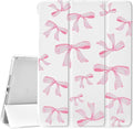 JOYLAND White Pad Case for iPad 5th/6th Generationwith Pencil Holder-Auto Wake/SleepCute Bow Anti-Scratch Shockproof Premium Folio Stand Case for iPad Air 29.7 inch