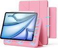 Case for iPad Air 13(M3 2025/M2 2024)&ampiPad Pro 12.9 (6th5th4th3rd Gen)Powerful Magnetic AttachmentSlim Trifold Stand CaseAuto Wake/SleepDurable Protection（Pink）
