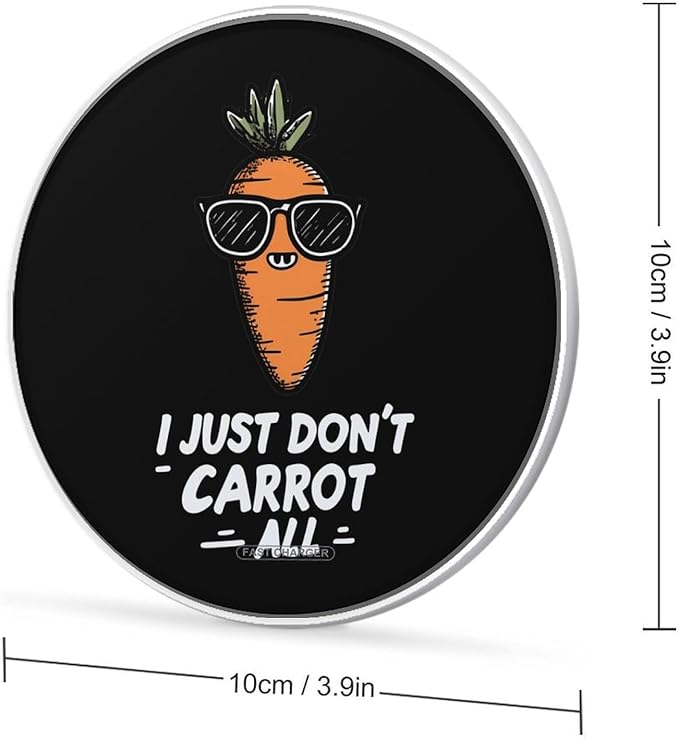 Funny Carrot Fast Portable Charger 10W Funny Graphic Phone Charging Pad with USB Cable