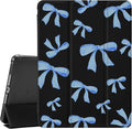 JOYLAND Dark Blue Bow Pad Case Black Case for iPad 5th/6th Generationwith Pencil Holder-Auto Wake/SleepAnti-Scratch Shockproof Premium Folio Stand Case for iPad 9.7 inch