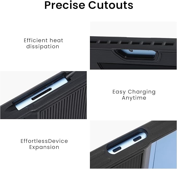 Omnpak for Microsoft Surface Pro 11/10/9 Case Rugged Protective Cover with Hand Strap Compatible with Type Cover Keyboard