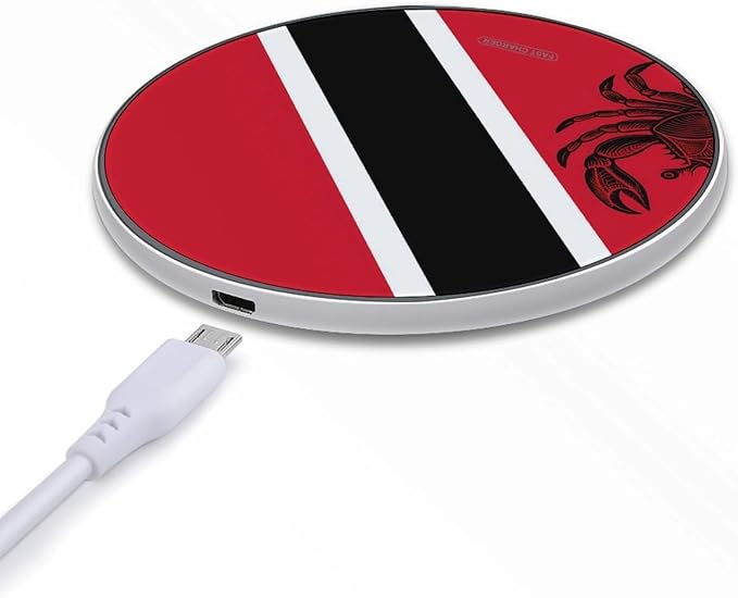 Trinidad and Tobago Flag with Crab Phone Charger Magnetic Charging Pad Anti-Slip with USB Cable