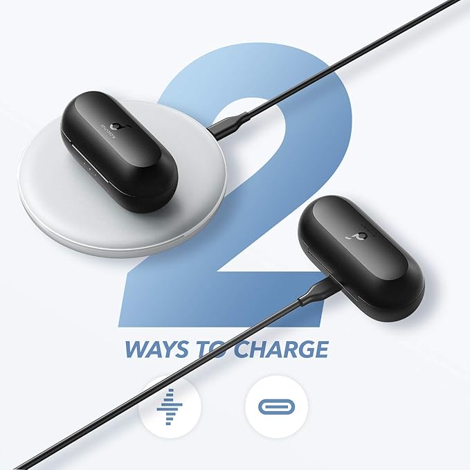 Soundcore by Anker Life A1 True Wireless Earbuds Powerful Customized Sound 40H Playtime Wireless Charging USB-C Fast Charge IPX7 Waterproof Button Control Bluetooth Earbuds Commute Sports
