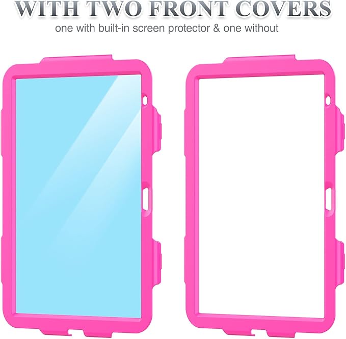 SEYMAC stock Case for iPad (A16) 11th/10th Generation 11''/10.9'' 2025/2022 Full-Body Drop Protection Case with Screen Protector &amp360° Rotate Hand Strap/Stand Pink+Black