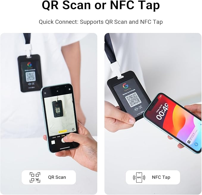 HotLabel Review Card 3-Pack + For Boosting Business Reviews + Black + NFC Tap &amp QR Code + Supports 3 Different Stores or Same + All Phones Compatible + No App/Subscription