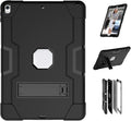Jaorty 3 in 1 Hybrid Case for iPad Air 3 10.5 &amp iPad Pro 10.5 - Heavy Duty Rugged Stand Shockproof Anti-Slip &amp Scratch Black/Black