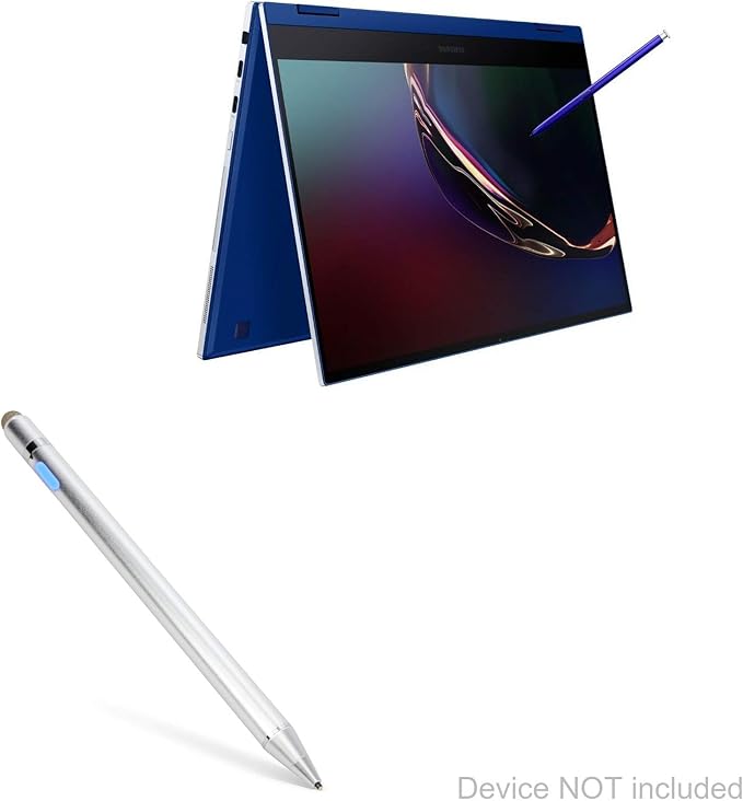BoxWave Stylus Pen Compatible with Samsung Galaxy Book Flex (13 in) - AccuPoint Active Stylus Electronic Stylus with Ultra Fine Tip - Metallic Silver
