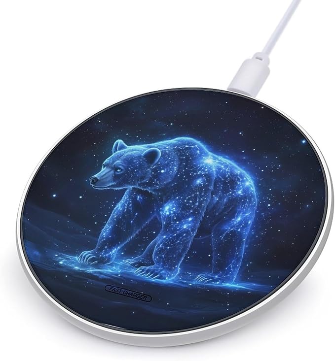 Bear Wireless Charger Anti-Slip Wireless Charging Pad Slim Charger Mat for Men Women