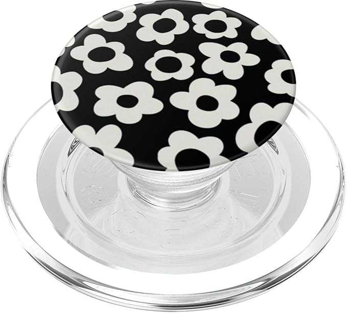PopSockets Floral Phone Grip &amp Stand – Black Mod Flower PopSockets PopGrip for MagSafe