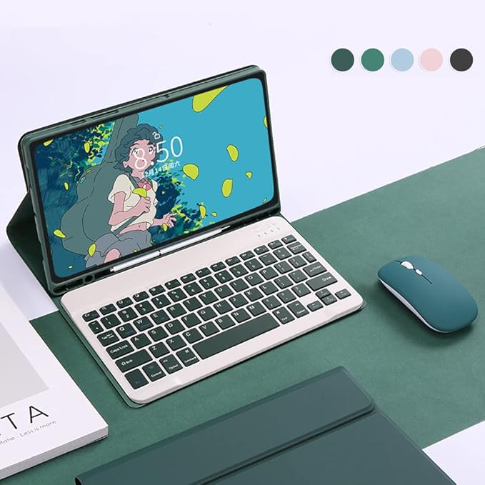 Galaxy Tab S6 Lite 2024/2022/2020 Keyboard Case with Mouse Detachable Magnetic Keyboard Cover with S Pen Holder and Mouse for Galaxy S6 lite (SM-P620/P625/P613/P619/P615/P610) (Teal)