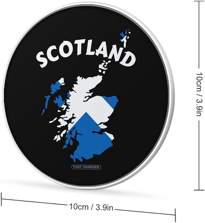 Scotland Map Flag Fast Portable Charger 10W Funny Graphic Phone Charging Pad with USB Cable