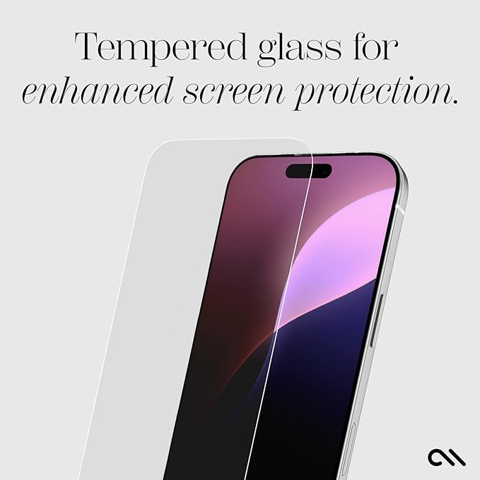 Case-Mate iPhone 16 Pro Max Screen Protector - Anti-Scratch Tempered Glass with Shatter Protection - Durable 9H Glass with Touch Sensitivity Ultra High Clarity Case Friendly Easy to Apply - Clear