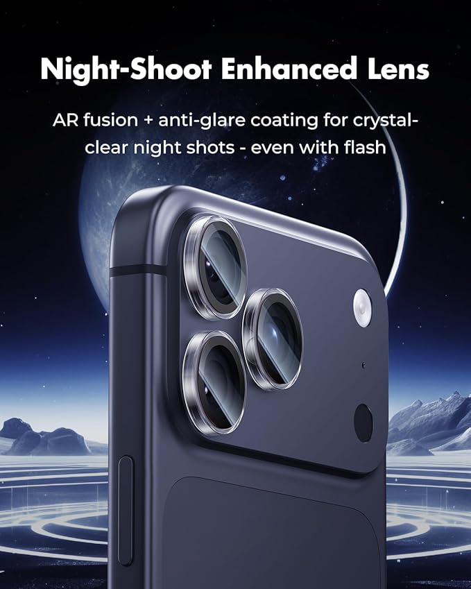 UNBREAKcable iPhone 17 Pro Max Screen Protector 3-Pack with Camera Protection | 9H Hardness | HD Clarity | Anti-Fingerprint | Case Friendly | 6.9 Inch | 3 Tempered Glass + 3 Camera Lens Protectors