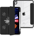 Batianda Hybrid Case for iPad Air 2022 (5th Generation M1 Chip) / iPad Air 4th 2020 10.9 inch [Built-in Pencil Holder] Shockproof Cover with Clear Back Shell TPU BumperSun Dragonfly