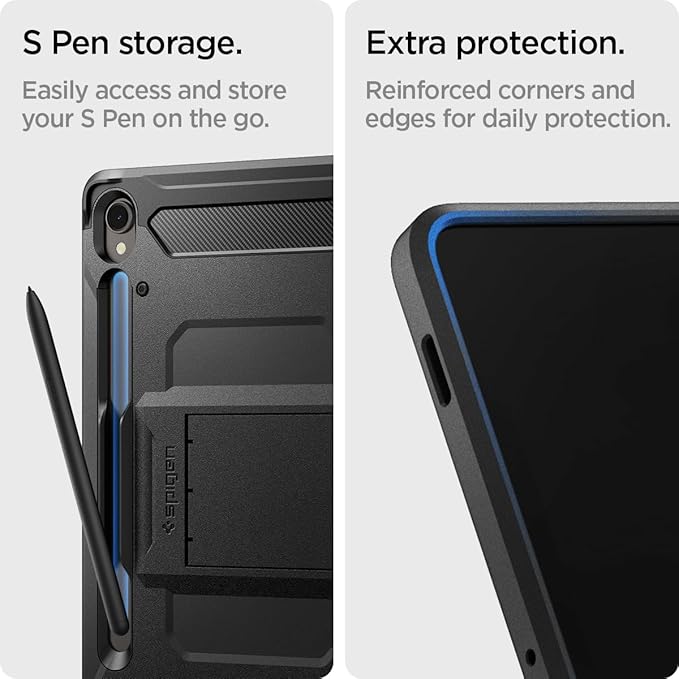 Spigen for Galaxy Tab S9 Case (2023) Tough Armor Pro Protective Hard Shell with Kickstand and S Pen Holder 11 inch Black