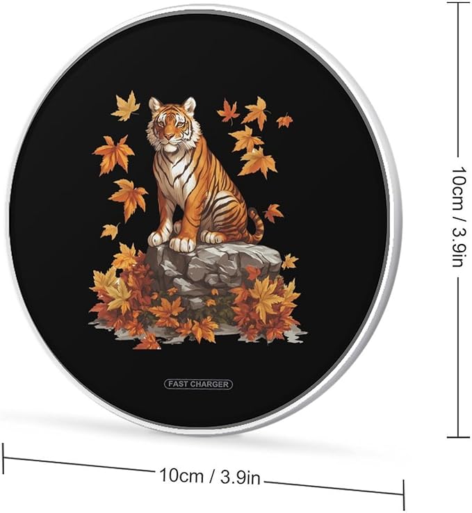 Autumn Tiger Wireless Charger Anti-Slip Wireless Charging Pad Slim Charger Mat for Men Women