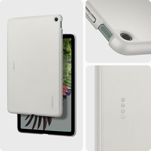 Spigen for Google Pixel Tablet Case (2023) Thin Fit Pro Full-Back Slim Fabric Case Drop-Shockproof Cover Compatible with Charging Speaker Dock Gray