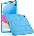 Poetic TurtleSkin case for New iPad (A16) 11th / 10th Generation (2025/2022) Heavy Duty Shockproof Kids Friendly Silicone Case Cover Only Compatible with New iPad 11/10.9 Inch Sky Blue