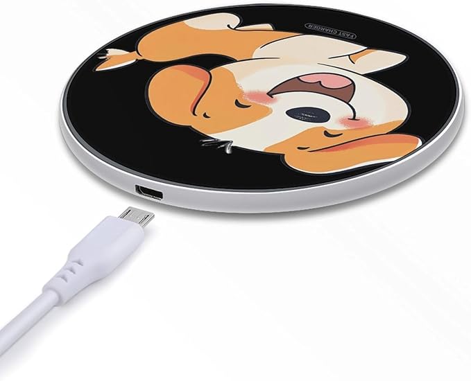 Happy Puppy Dog Phone Charger Magnetic Charging Pad Anti-Slip with USB Cable