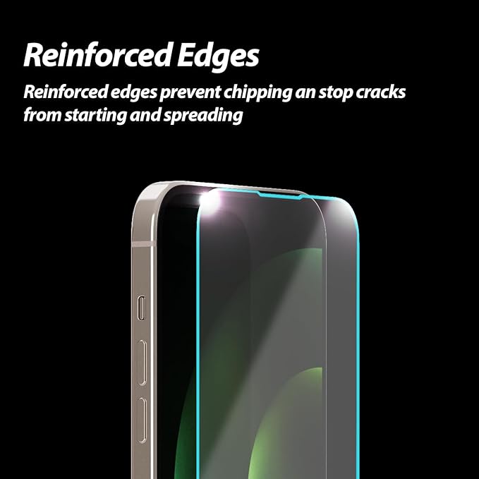 DOME GLASS Whitestone Screen Protector for iPhone 15 Full Tempered Glass Shield with Liquid Dispersion Tech [Easy to Install Kit] Smart Phone Screen Guard - 2pack