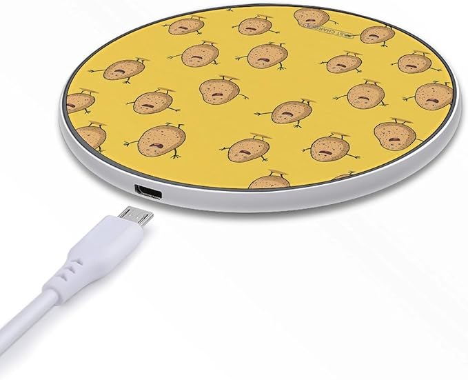 Cute Potatoes Wireless Charger Anti-Slip Wireless Charging Pad Slim Charger Mat for Men Women