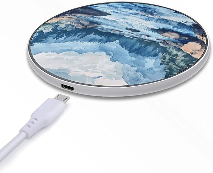 Wild River in Mountain Fast Portable Charger 10W Funny Graphic Phone Charging Pad with USB Cable