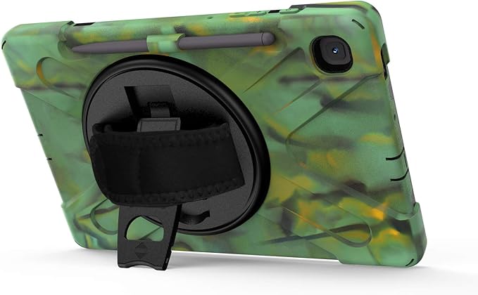 KIQ Shield Series Galaxy S6 Lite Case Heavy Duty Tablet Shockproof Rugged Tab S6 Lite Cover W/Stand Shoulder Strap for Samsung Galaxy Tab S6 Lite 10.4 Inch 2022/2020 P610/P613/P615/P619 - Camouflage