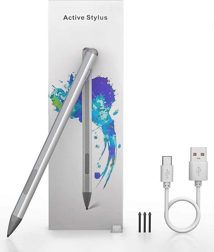 2025 New Surface Pen for Microsoft Surface Pro 11/10/9/8/7/6/5/4/3/XSurface Go/Book/Studio/Laptop4096 Pressure Sensitivity Windows Stylus PenUSB-C ChargingEraser &amp Right-ClickMagnetic Attract