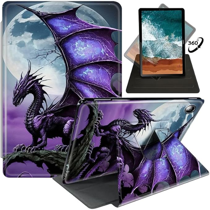 FUYOCWE for Fire HD 10 Tablet Case (13th Generation2023 Release 10.1) 360 Degree Rotating Swivel Stand Flip Smart Cover for Amazon Kindle Fire HD 10 13th Gen-Arcient Dragon
