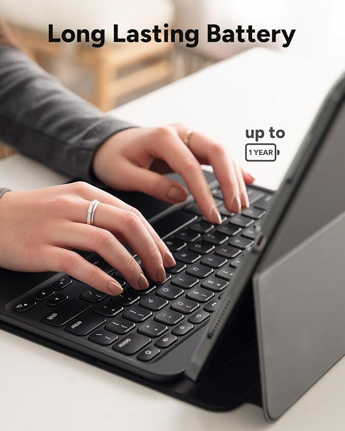 ZAGG Pro Keys 2 iPad Air 13 (M3)/ Air 13 (M2) Keyboard Case - Wireless Keyboard &amp Detachable Folio Case | Laptop-Style Backlit Keys Multi-Pairing Bluetooth 6.6 ft Drop Protection