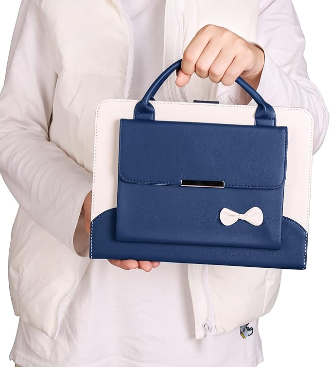 Cute Case for iPad 9th Generation 2021 / iPad 8th 7th Gen/iPad 10.2 Inch Slim Handbag Leather Protective Cover with Stand Hand Strap Pocket for Girls Woman Kids for iPad 9 8 7Blue
