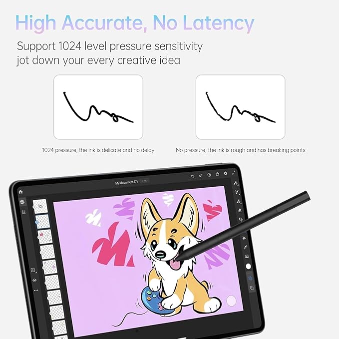 Pen for Surface Pro 11 2500 Working Hour 1024 Pressure Eraser &amp Right-Click Palm Rejection for Surface Pro 11/10/9/8/X/7+/7/6/5/4/3 Surface Go 1-4 Surface Laptop/Studio/Book 1-5 Kobo eReade