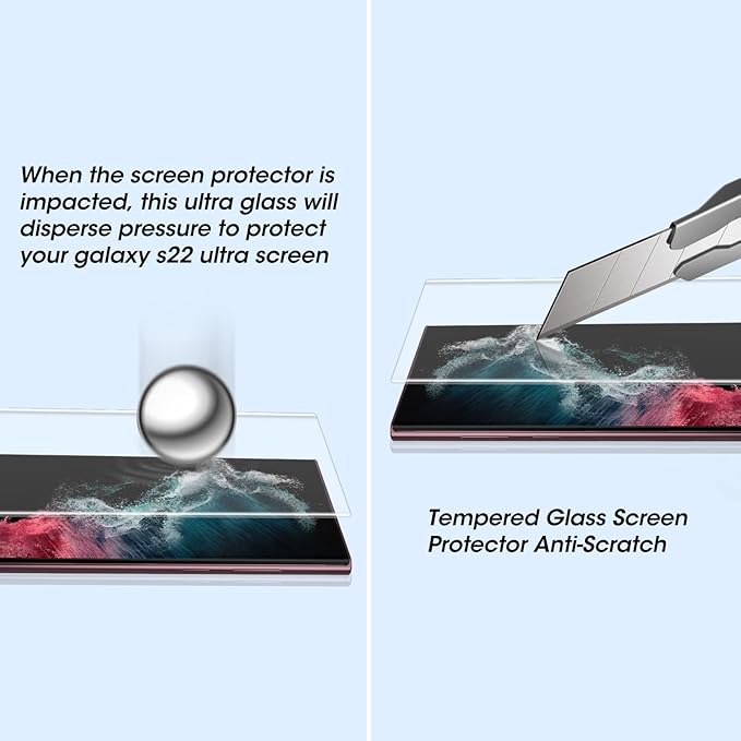 3 Pack【Auto Alignment】 3D Curved for S22 Ultra Screen Protector Samsung Galaxy 5gSamsung Galaxy S22 Ultra Tempered GlassFully Compatible with UltraSonic Fingerprint Scanner and S Pen