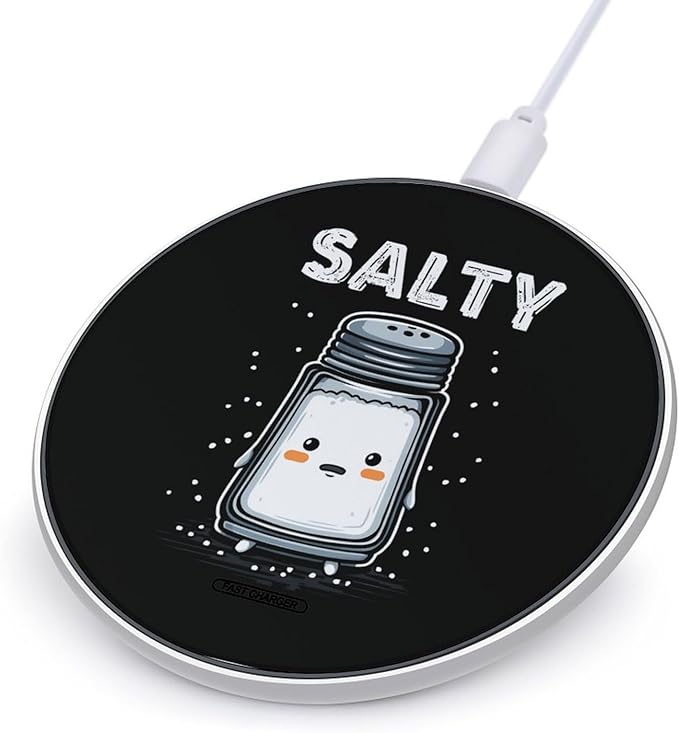 Stay Salty Fast Portable Charger 10W Funny Graphic Phone Charging Pad with USB Cable