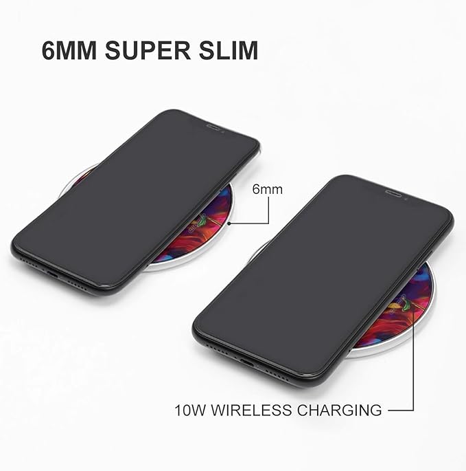 Colorful Music Notes Graffiti Phone Charger Magnetic Charging Pad Anti-Slip with USB Cable
