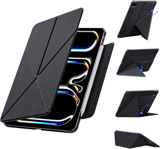 Magnetic Cover for iPad Air 11-inch (M3/M2 5th/4th Gen) &amp iPad Pro 11-inch (2022/2021/2020) Stain-Resistant Slim Folio with Portrait/Landscape Stand 4 Adjustable Angles Cover Auto Wake/SleepB
