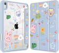 May Chen Case for iPad mini 7 (A17 Pro 7th Generation) 2024 / iPad mini 6 (6th Gen) 8.3 Inch [Built-in Pencil Holder] Shockproof Cover Clear Clear Back Shell Auto Wake/Sleep Cartoon Stick Figure
