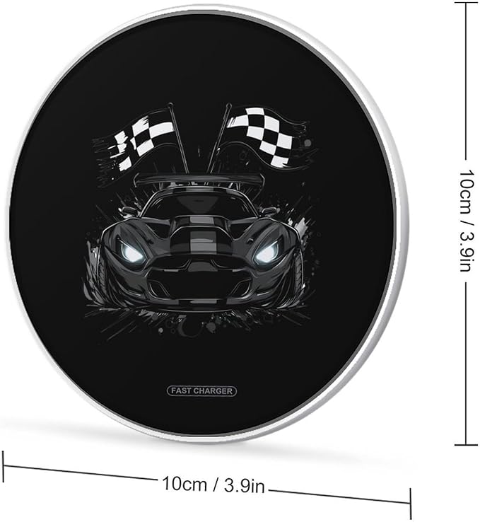 State of Indiana Racecar Wireless Charger Anti-Slip Wireless Charging Pad Slim Charger Mat for Men Women