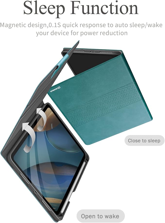 auaua Case for iPad mini 7 (A17 Pro 2024) / iPad mini 6 Case (2021) 8.3 inch with Pencil Holder Multiple Viewing Angles Magnetic Closure Auto Sleep/Wake (Green)