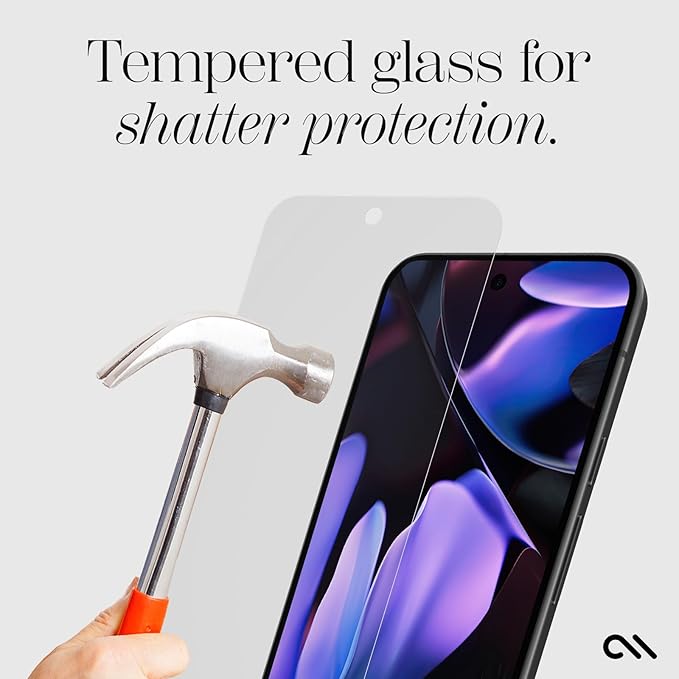 Case-Mate Google Pixel 9 Pro XL Ultra Screen Protector - 6.8 Inch - Anti-Scratch Tempered Glass w/5x Shatter Protection - Durable 9H Glass w/Installation Frame High Clarity Case Friendly Easy Apply