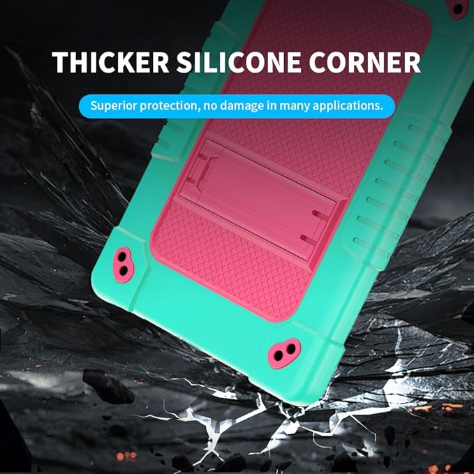 for Onn 10.1 inch Tablet Case 2024for Onn 10.1 Tablet Case Gen 4 Shockproof Rugged Kids Cover with Screen Protector Shoulder Strap for Walmart 10.1 (2024 Model:100135925)(GreenPink+2Pcs)