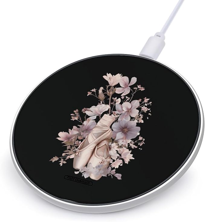 Ballet Dancer Florals Fast Portable Charger 10W Funny Graphic Phone Charging Pad with USB Cable