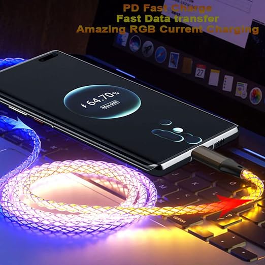 USB Type C to Type C RGB Colorful