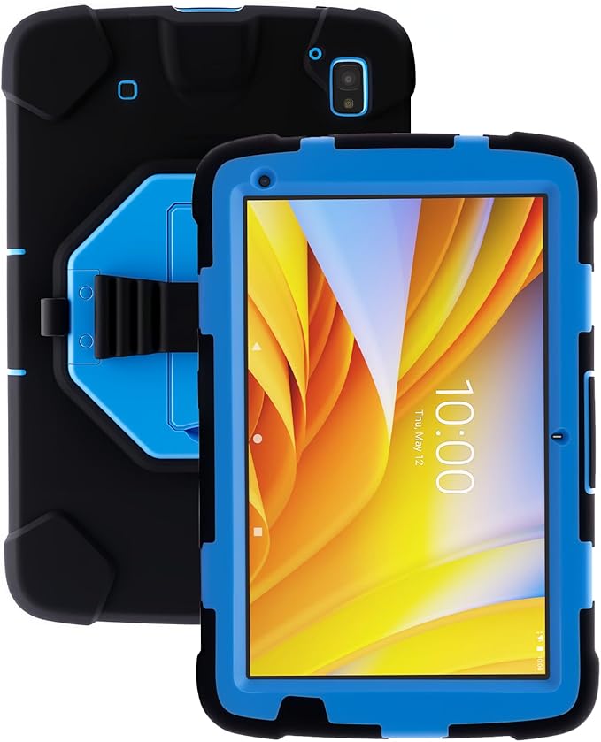 Protective Case for Zebra ET40 ET45 10 Inch Tablet Only Military Grade Shockproof Rugged Cover with Hand Strap &amp Stand SG-ET4X-10EXOSKL1-01 Compatible with Zebra Accessories (Blue)