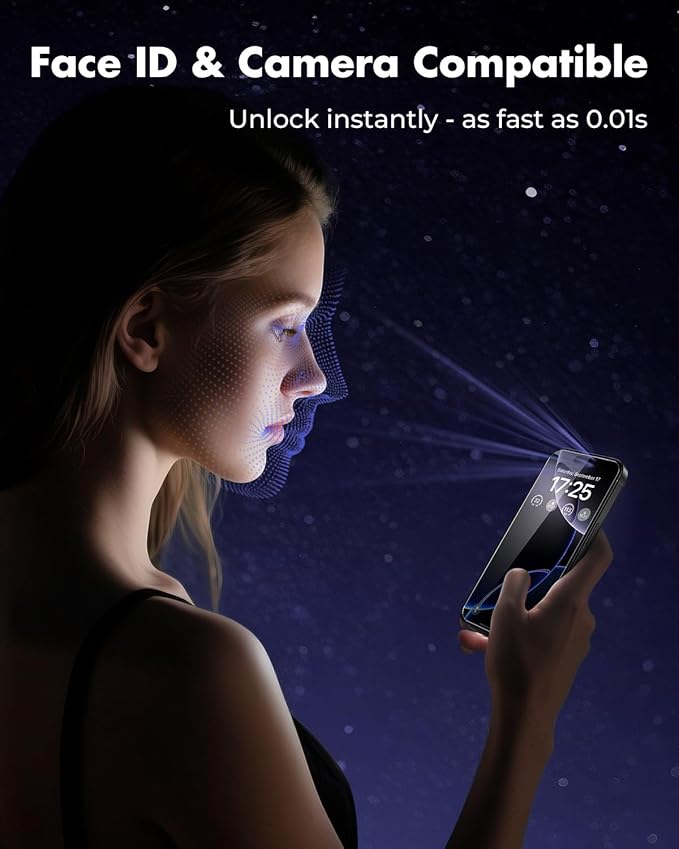 UNBREAKcable iPhone 16 Pro Screen Protector 3-Pack 3 Tempered Glass + 3 Camera Lens Protectors 9H Hardness HD Clarity Anti-Fingerprint Case Friendly 6.3 Inch